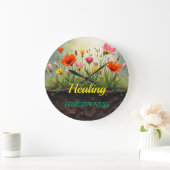 癒しには許し愛の信仰が必要 ラージ壁時計 (ホーム)