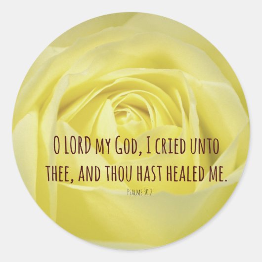 癒しに関する聖書の聖句 ラウンドシール (正面)