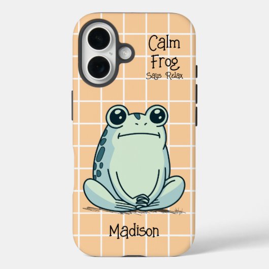 癒しのカエルが教えるリラックス かわいいカスタム Case-Mate iPhoneケース (裏面)
