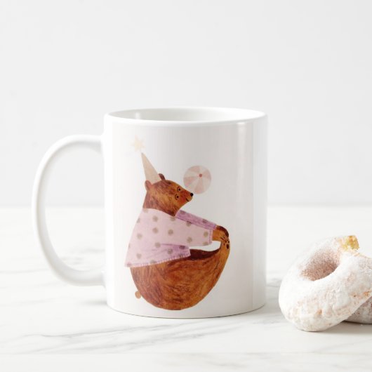 癒しのクマのファンタジーマグ コーヒーマグカップ (ドーナツ)