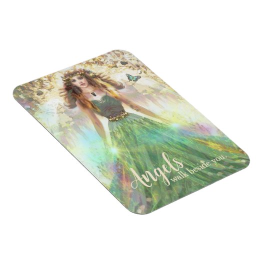 癒しのグリーンフォレストエンジェル – エンジェルズウォークビドサイド マグネット (右側)