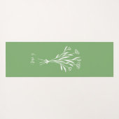 癒しのセージ緑の穏やかなオーガニックフローラ ヨガマット (裏面(横))