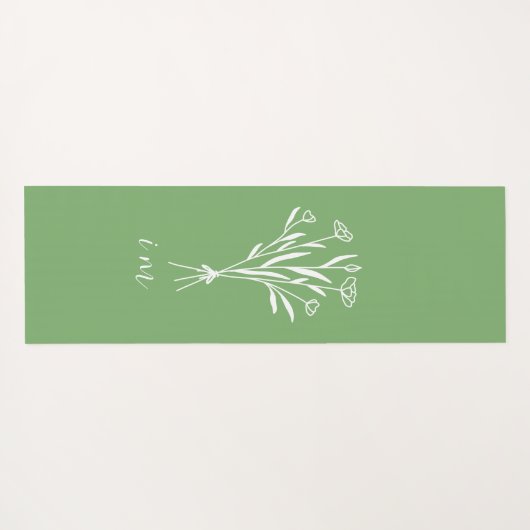 癒しのセージ緑の穏やかなオーガニックフローラ ヨガマット (裏面(横))