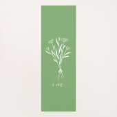 癒しのセージ緑の穏やかなオーガニックフローラ ヨガマット (裏面)