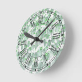 癒しのセージ葉 ラウンド壁時計 (傾斜)