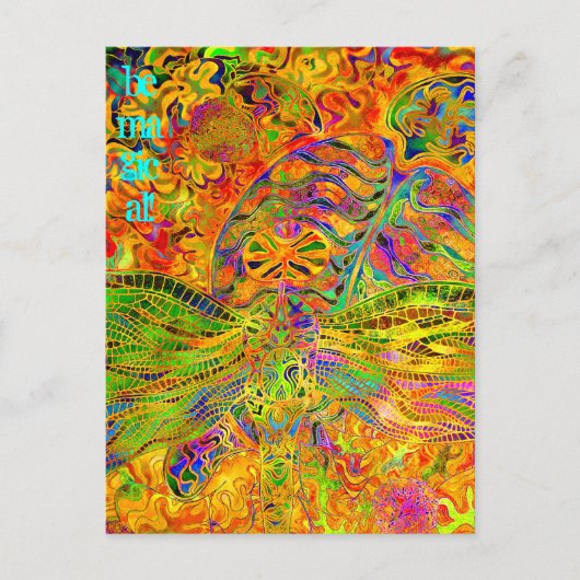 癒しのハートトンボとカメは魔法だ！ ポストカード (正面)