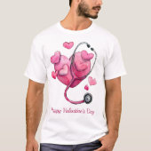 癒しのハート バレンタインデザイン Tシャツ (正面)