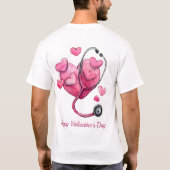 癒しのハート バレンタインデザイン Tシャツ (裏面)