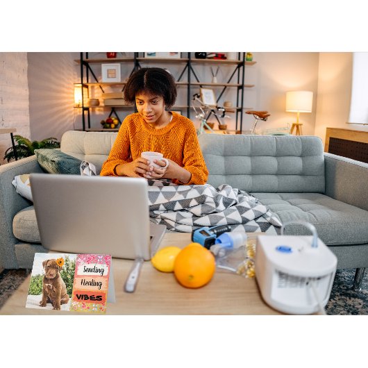 癒しのバイブを送るピットブルパピー カード