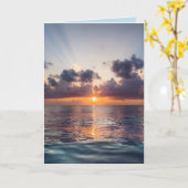 癒しのバイブス 海のビーチ お見舞いグリーティングカード カード (黄色い花)