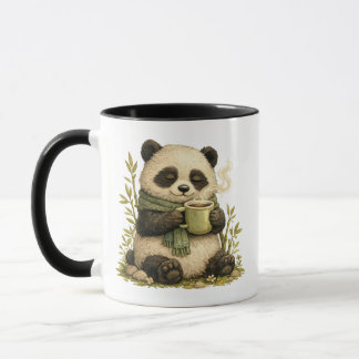 癒しのパンダ コーヒーマグカップ | かわいいファンタジー 森の生き物 マグカップ