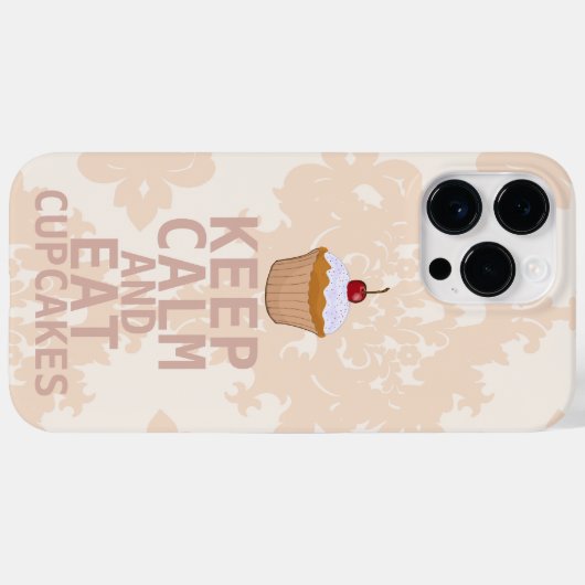 癒しのピーチ保ーダマスク食べのCalm Cupcakes Case-Mate iPhoneケース (裏面 (横))