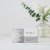 癒しのホワイトロータスヨガ瞑想ビジネスカード 名刺 (スタンド正面)