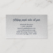 癒しのホワイトロータスヨガ瞑想ビジネスカード 名刺 (裏面)