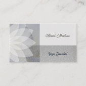 癒しのホワイトロータスヨガ瞑想ビジネスカード 名刺 (正面)