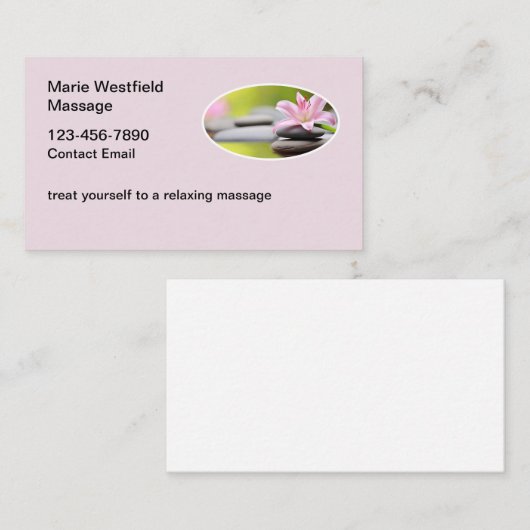 癒しのマッサージビジネスカード新しいデザイン 名刺 (正面/裏面)