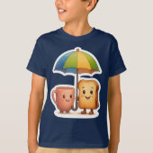 癒しのモーニングデュオ ☕🍞 Tシャツ (正面)