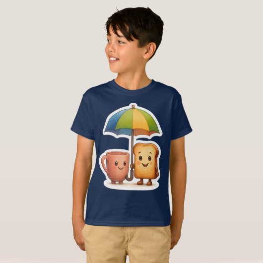癒しのモーニングデュオ ☕🍞 Tシャツ (正面フル)