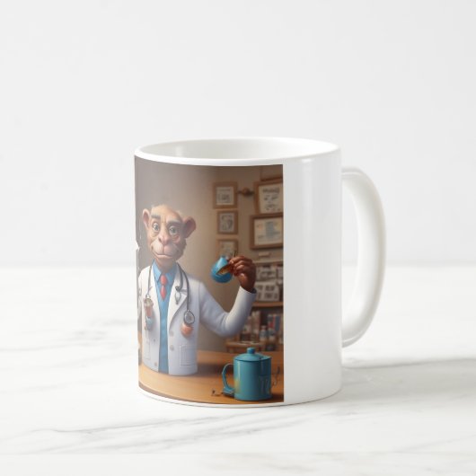 癒しのユーモア:お酒、スマイル、そして一日を明るくする コーヒーマグカップ (正面右)