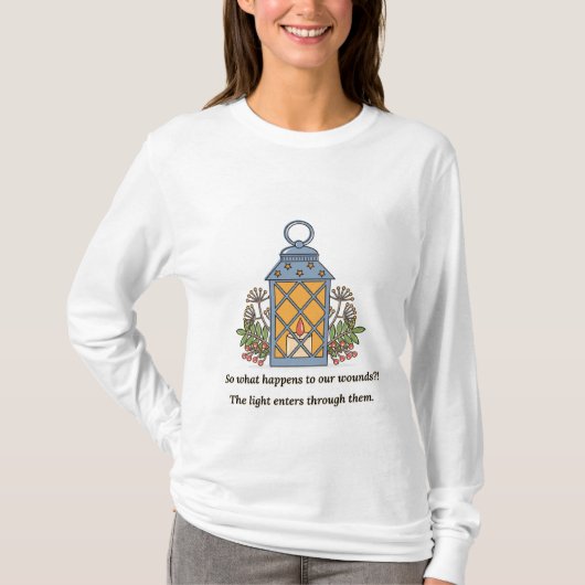 癒しのランタン｜穏やかな光と精神的な希望 Tシャツ (正面)