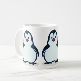 癒しの冬のペンギンマグカップ かわいい水彩アニ コーヒーマグカップ