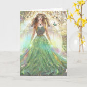 癒しの天使自然- Divine Green Forest Note カード (黄色い花)