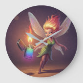 癒しの妖精のブライズシャワー ラージ壁時計 (正面)