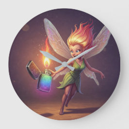 癒しの妖精のブライズシャワー ラージ壁時計