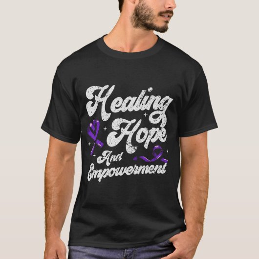 癒しの家庭内暴力認識度 Tシャツ (正面)