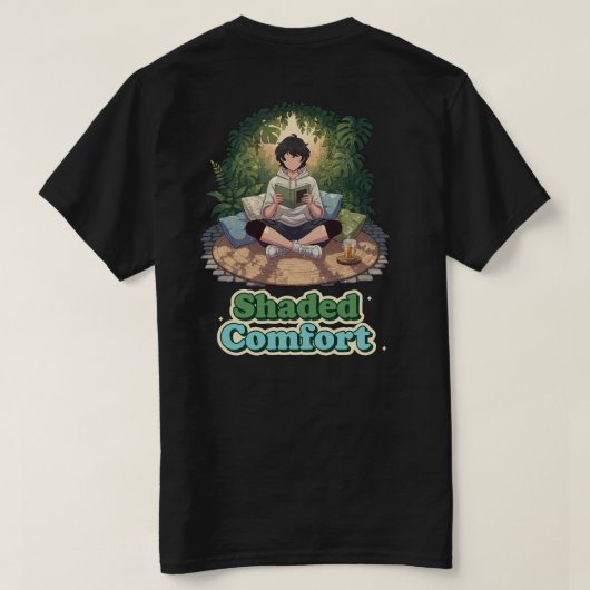 癒しの庭園リーディングアート Tシャツ (デザイン裏面)