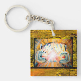 癒しの手と保護のクロス キーホルダー