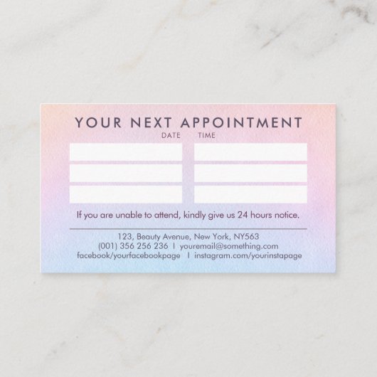 癒しの手と蓮の水のカラースケッチ 名刺 (裏面)