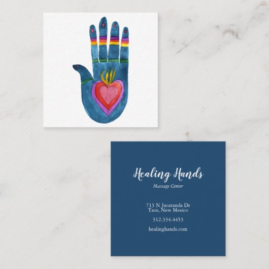 癒しの手の名刺の正方形 スクエア名刺 (正面/裏面)