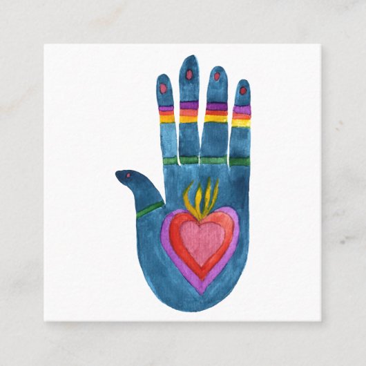 癒しの手の名刺の正方形 スクエア名刺 (正面)