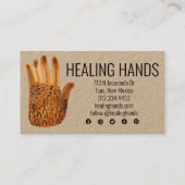 癒しの手の水の色ボホソーシャルメディアのアイコン 名刺 (裏面)