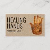 癒しの手の水の色ボホソーシャルメディアのアイコン 名刺 (正面)