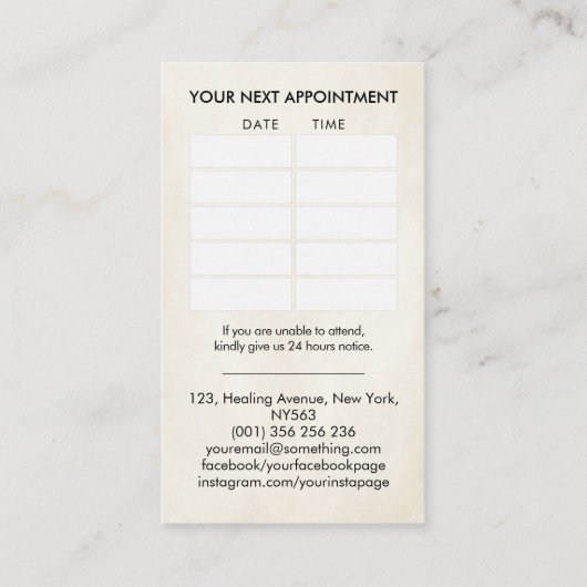 癒しの手エナジーススパイラル 名刺 (裏面)