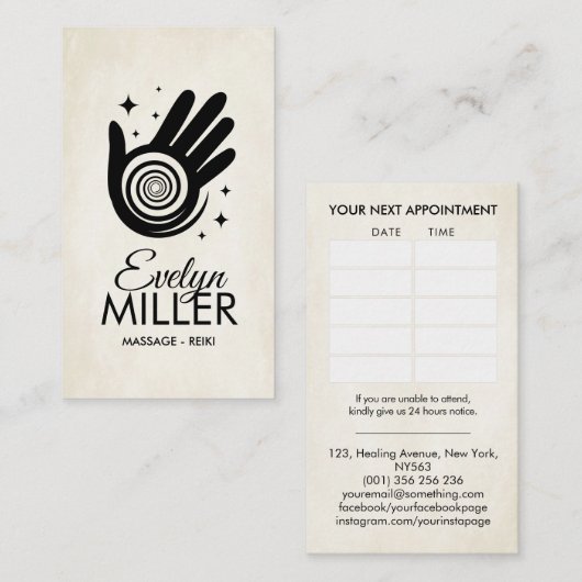 癒しの手エナジーススパイラル 名刺 (正面/裏面)