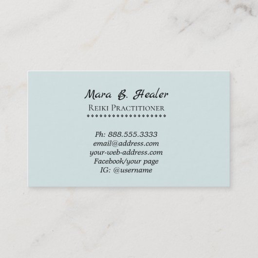 〜癒しの手光で光線を照らす光エネルギー治療器 名刺 (裏面)