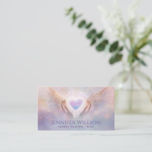 癒しの手 – エネルギーの癒し – 霊気 名刺 (スタンド正面)