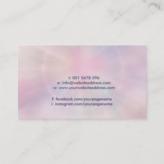 癒しの手 – エネルギーの癒し – 霊気 名刺 (裏面)