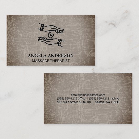 癒しの手 | テクスチャの背景 名刺 (正面/裏面)