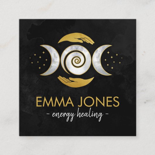 癒しの手 – トリプルムーン スクエア名刺 (正面)