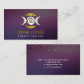 癒しの手 – トリプルムーン – パールと金ゴールド 名刺 (正面/裏面)