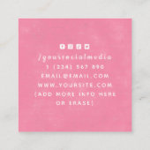 癒しの手&神秘的なムーンアイピンク赤エネルギー スクエア名刺 (裏面)