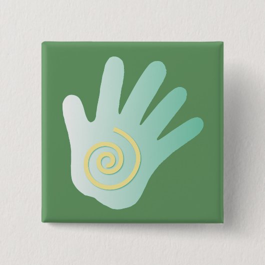 癒しの手 缶バッジ (正面)