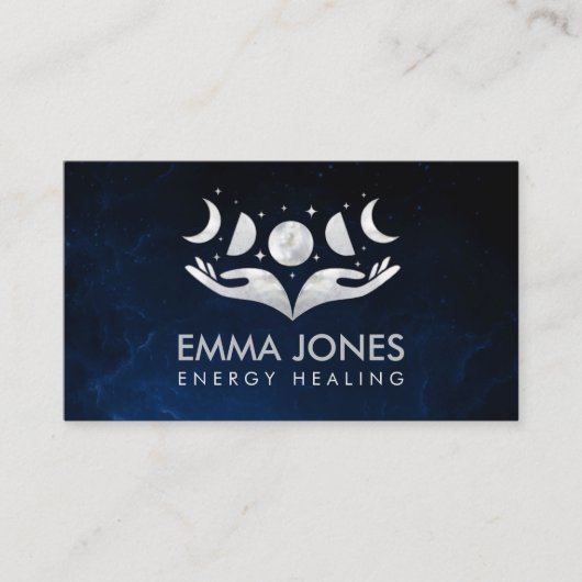 癒しの手 – Moons – 真珠と銀の母 名刺 (正面)