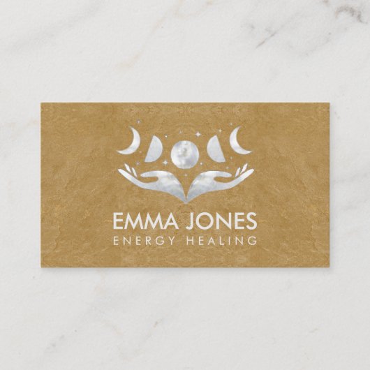 癒しの手 – Moons – 真珠と銀の母 名刺 (正面)