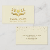 癒しの手 – Moons - Pastel金ゴールド名刺 名刺 (正面/裏面)