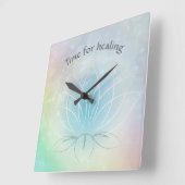 「癒しの時間」虹の時計 スクエア壁時計 (傾斜)